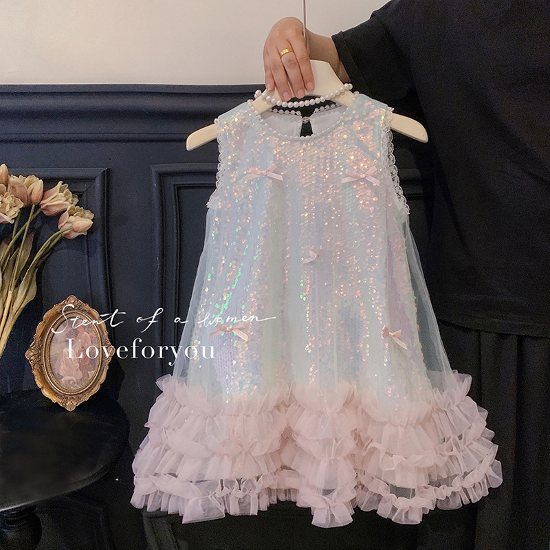 Baby Clothing High End - الفتيات فستان صيف جديد الأطفال فراشة