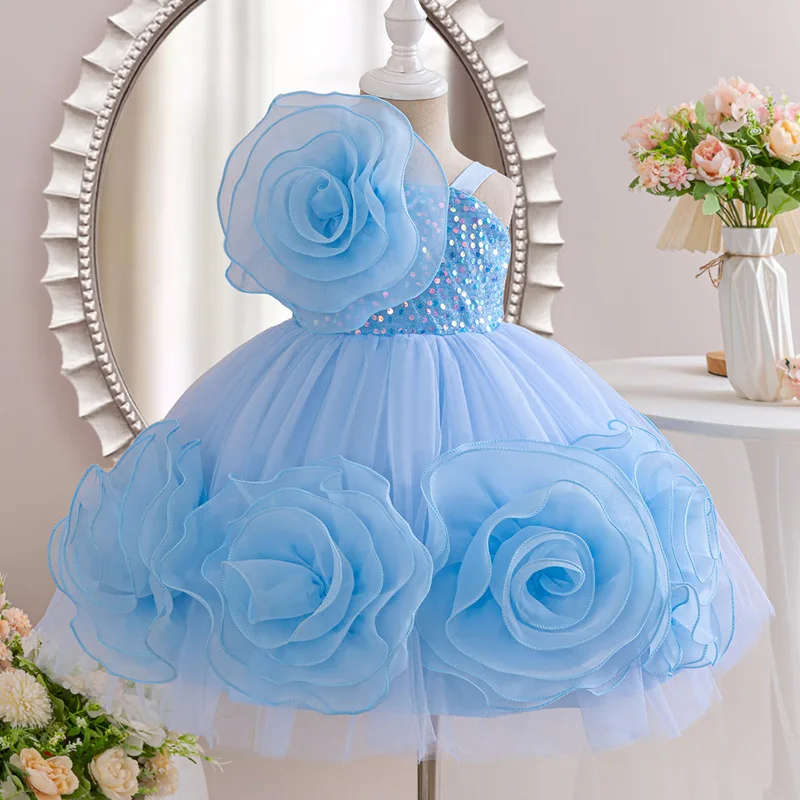 Baby Clothing High End - فستان حفلات زفاف فاخر للفتيات الصغيرات،