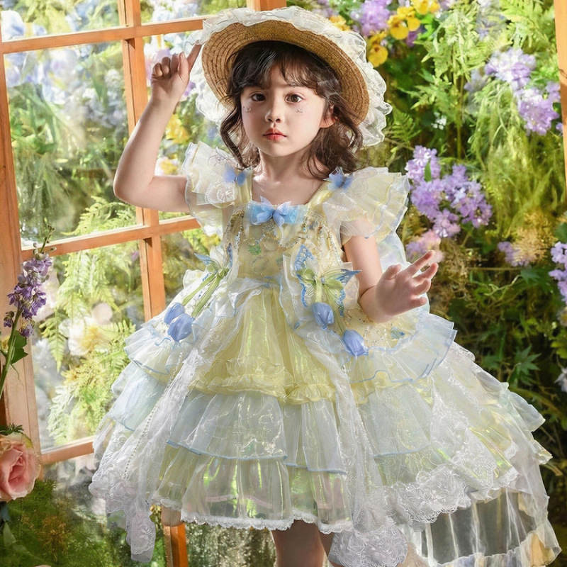 Baby Clothing High End - فستان أميرة لوليتا فاخر للفتيات، فستان