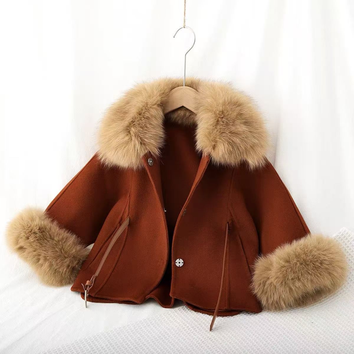 الفتيات معطف الصوف على الوجهين - مراجعة Baby Clothing High End وسعره