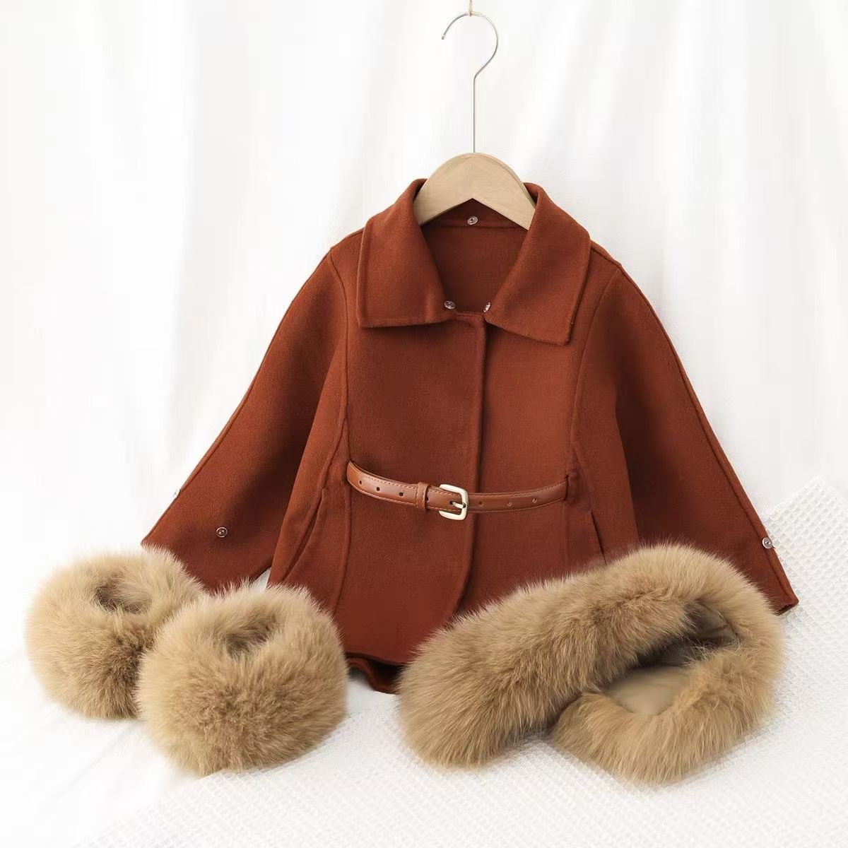 الفتيات معطف الصوف على الوجهين - مراجعة Baby Clothing High End وسعره